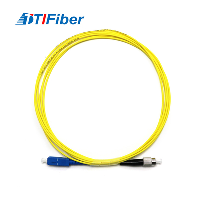 Simplex a fibra ottica del cavo di toppa di singolo modo dello Sc di Ftth Fc/giallo duplex del PVC Lszh