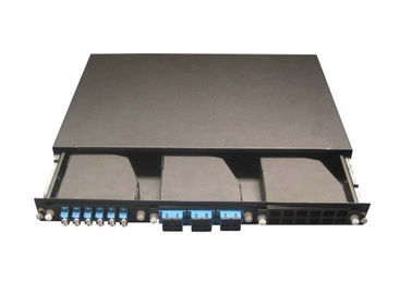 1U 19' quadro d'interconnessione di fibra montato scaffale del supporto di scaffale per le cassette di 3pcs MPO