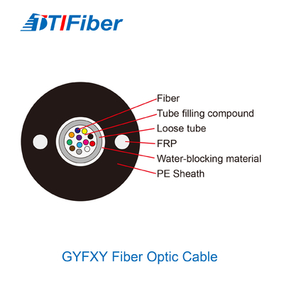 12 cavo a fibre ottiche del membro di forza del centro FRP GYFXY G652D