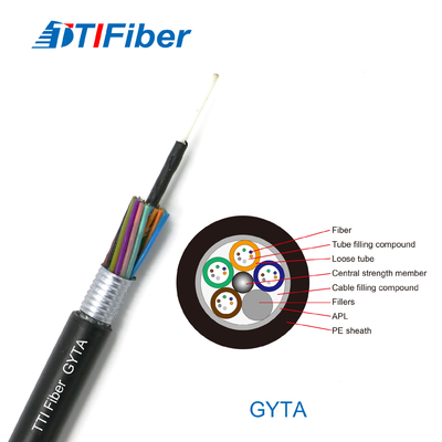 Cavo a fibre ottiche corazzato GYTS/GYTA/GYFTY 2 - di singolo modo di G652D il centro 288