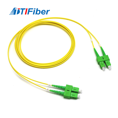 OEM giallo del cavo di toppa della fibra del rivestimento di PVC di SC/APC-SC/APC MP DX 9/125 disponibile