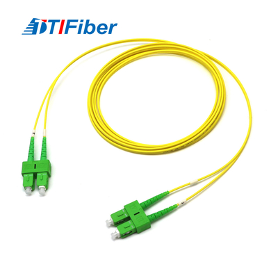 OEM giallo del cavo di toppa della fibra del rivestimento di PVC di SC/APC-SC/APC MP DX 9/125 disponibile