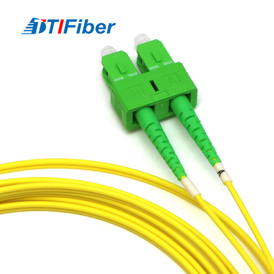 OEM giallo del cavo di toppa della fibra del rivestimento di PVC di SC/APC-SC/APC MP DX 9/125 disponibile