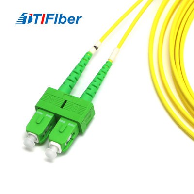 OEM giallo del cavo di toppa della fibra del rivestimento di PVC di SC/APC-SC/APC MP DX 9/125 disponibile