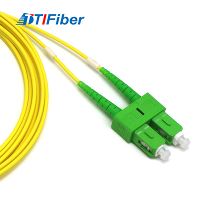 OEM giallo del cavo di toppa della fibra del rivestimento di PVC di SC/APC-SC/APC MP DX 9/125 disponibile