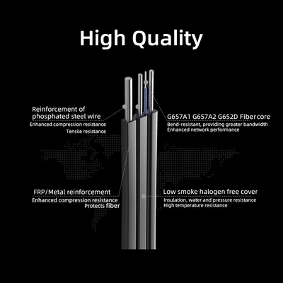 GJYXCH Cavo a caduta per aria esterna LZSH Single Mode 1 2 4 Core G652D G657A1 G657A2 FTTH Fiber Drop Optic Cable