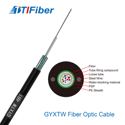 Cavo in fibra ottica 12 core 24 core 48 core SM G652D Diametro esterno 7,0 mm filo d'acciaio PE nero cavo in fibra