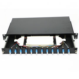 Struttura standard a 19 pollici a fibra ottica duplex del contenitore terminale di supporto di scaffale del porto 12