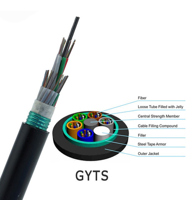 Il cavo a fibre ottiche del singolo modo di GYTS nel sottosuolo canalizza la sepoltura diretta