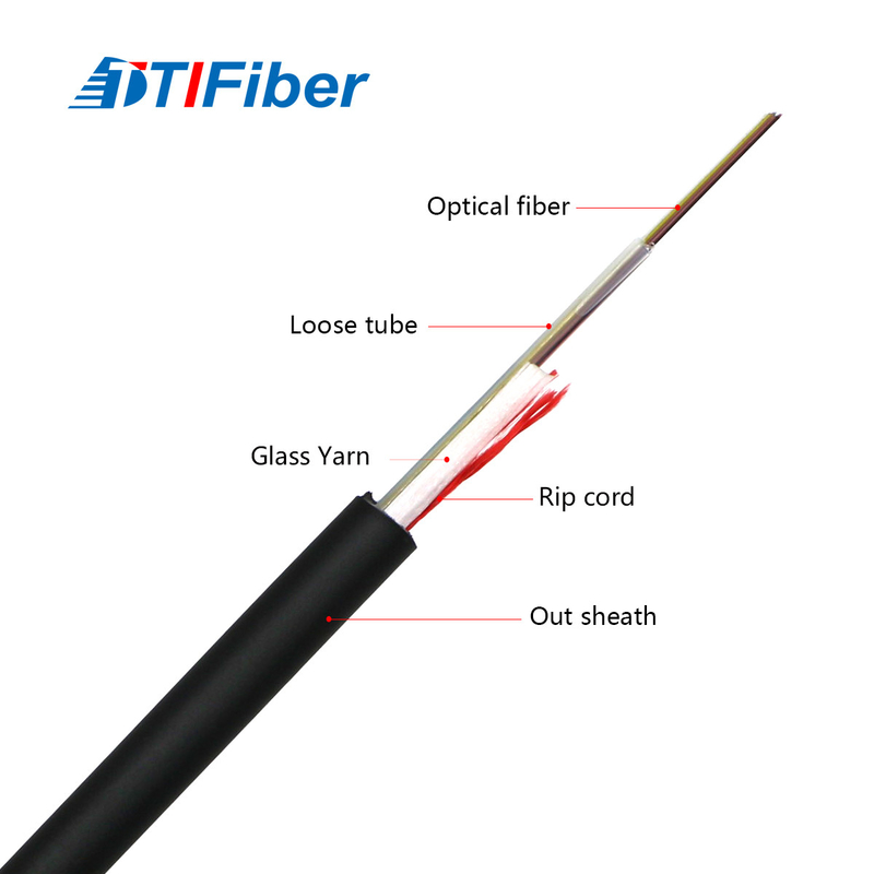 Cavo ottico della fibra all'aperto dell'interno di GJYXFH con l'antenna monomodale del cavo dello strappo