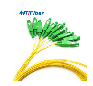 duplex semplice a fibra ottica 6core 12core della treccia del PC della st FC di 0.9mm