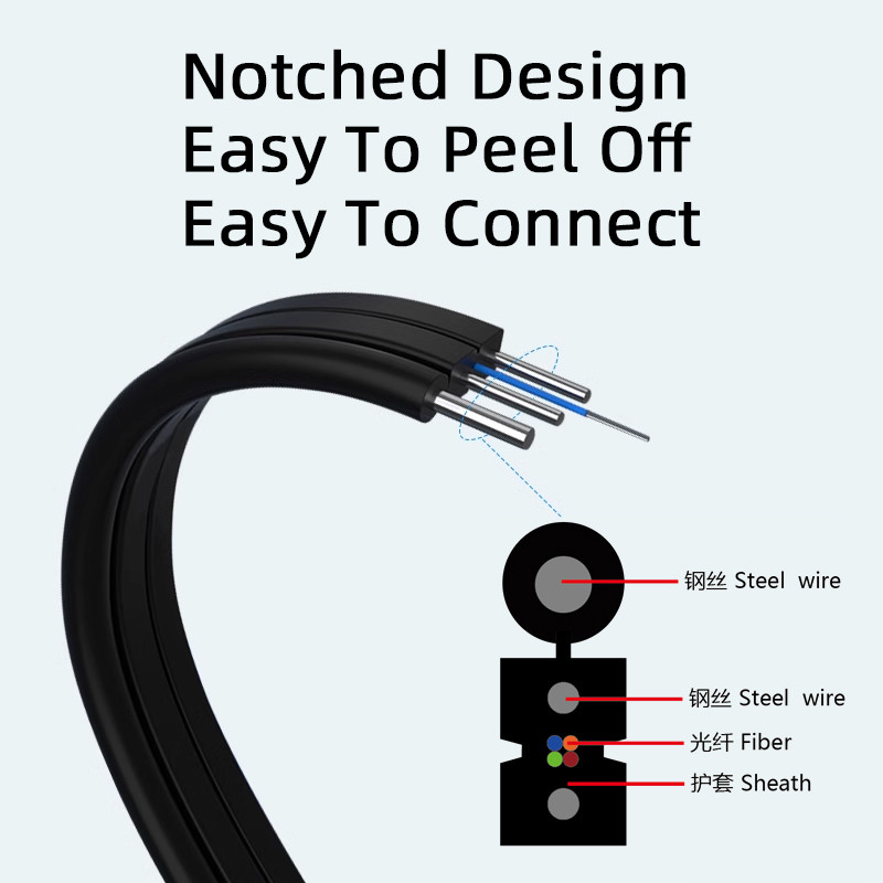 GJYXCH Cavo a caduta per aria esterna LZSH Single Mode 1 2 4 Core G652D G657A1 G657A2 FTTH Fiber Drop Optic Cable