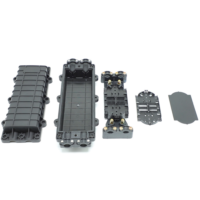Chiusura per giunzione fibra ottica con tipo in linea 12 24 48 72 96 Core, con supporto, 2 ingressi/2 uscite, 3 ingressi/3 uscite, per connessione